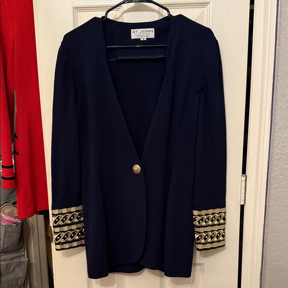 St. John Dark Blue Jacket with Gold Details